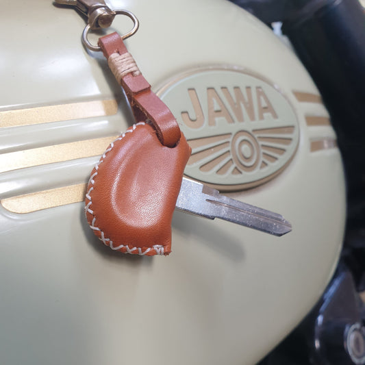Indianleathercraft Tan Handmade Jawa leather key cover