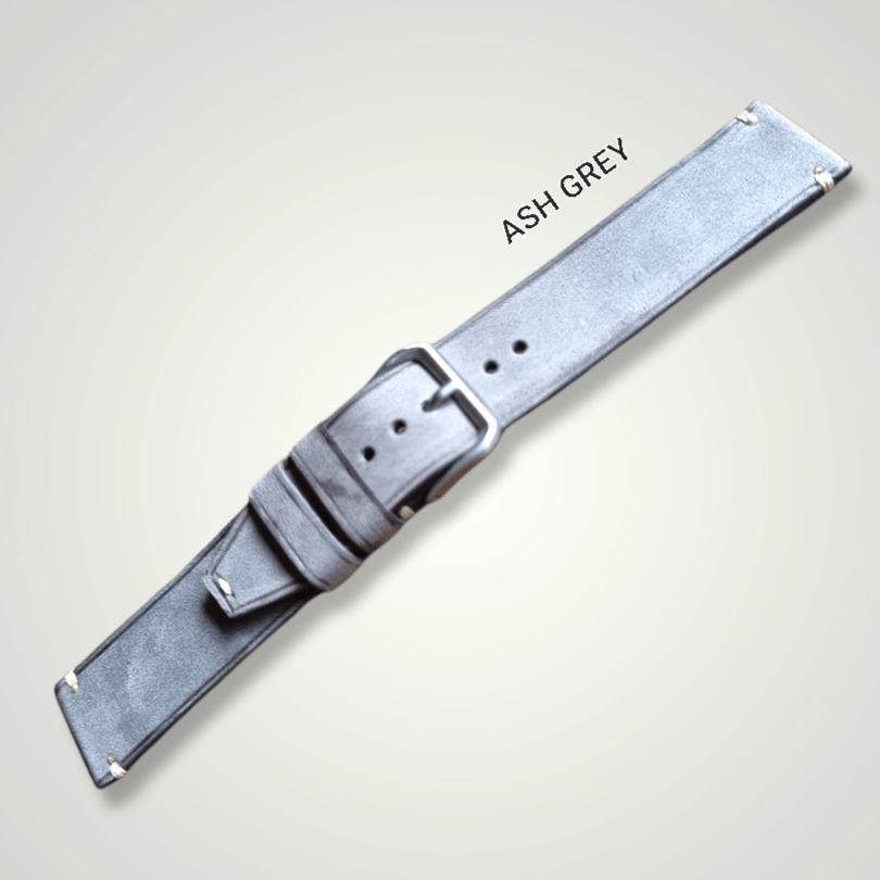 Indianleathercraft vintage leather bands 18mm / Ash grey Vintage leather watch strap