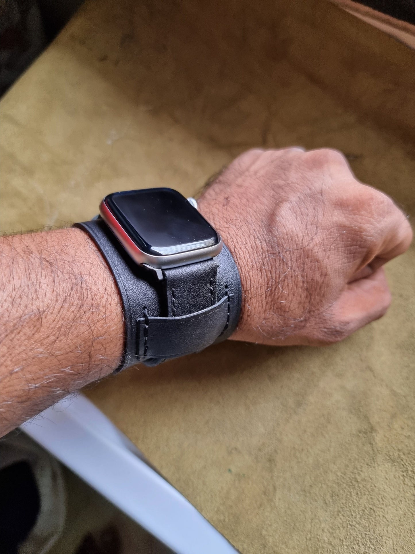 Indianleathercraft Watch Bands Apple watch cuff leather strap