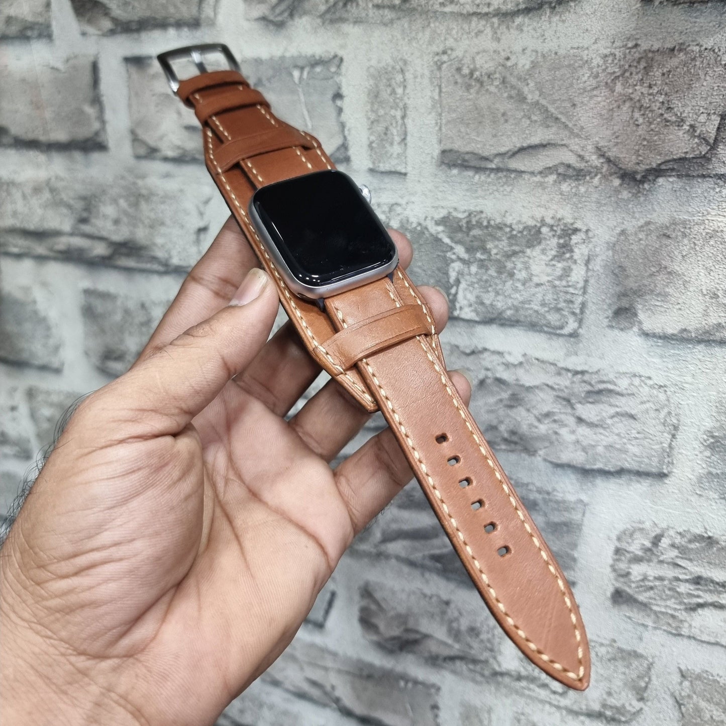 Indianleathercraft Watch Bands Apple watch cuff leather strap