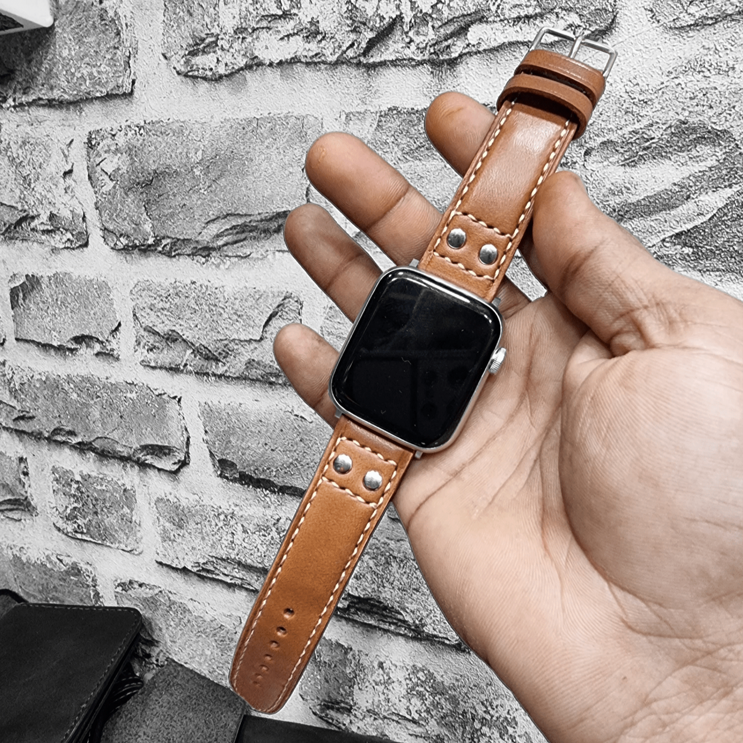 Indianleathercraft Watch Bands Handmade leather apple watch strap