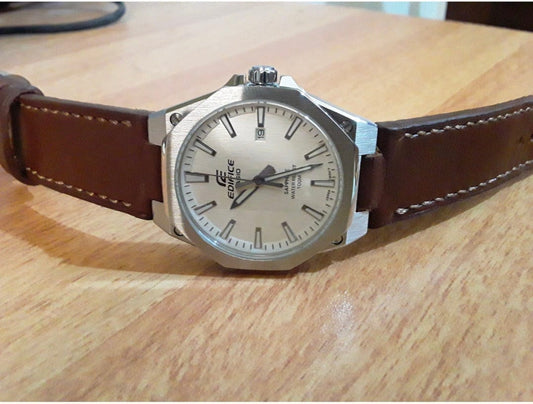 Indianleathercraft watch strap Brown Handmade strap for casio edifice