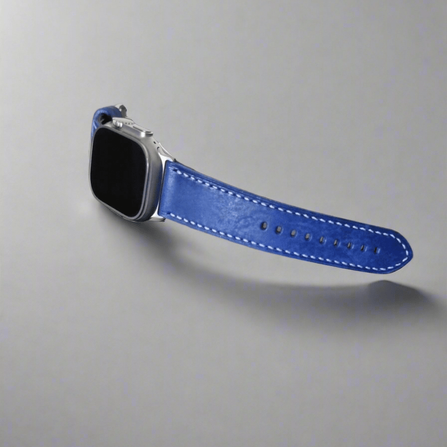 Indianleathercraft applewatchband Blue / 49mm / Ultra 1 Italian leather apple watch bands