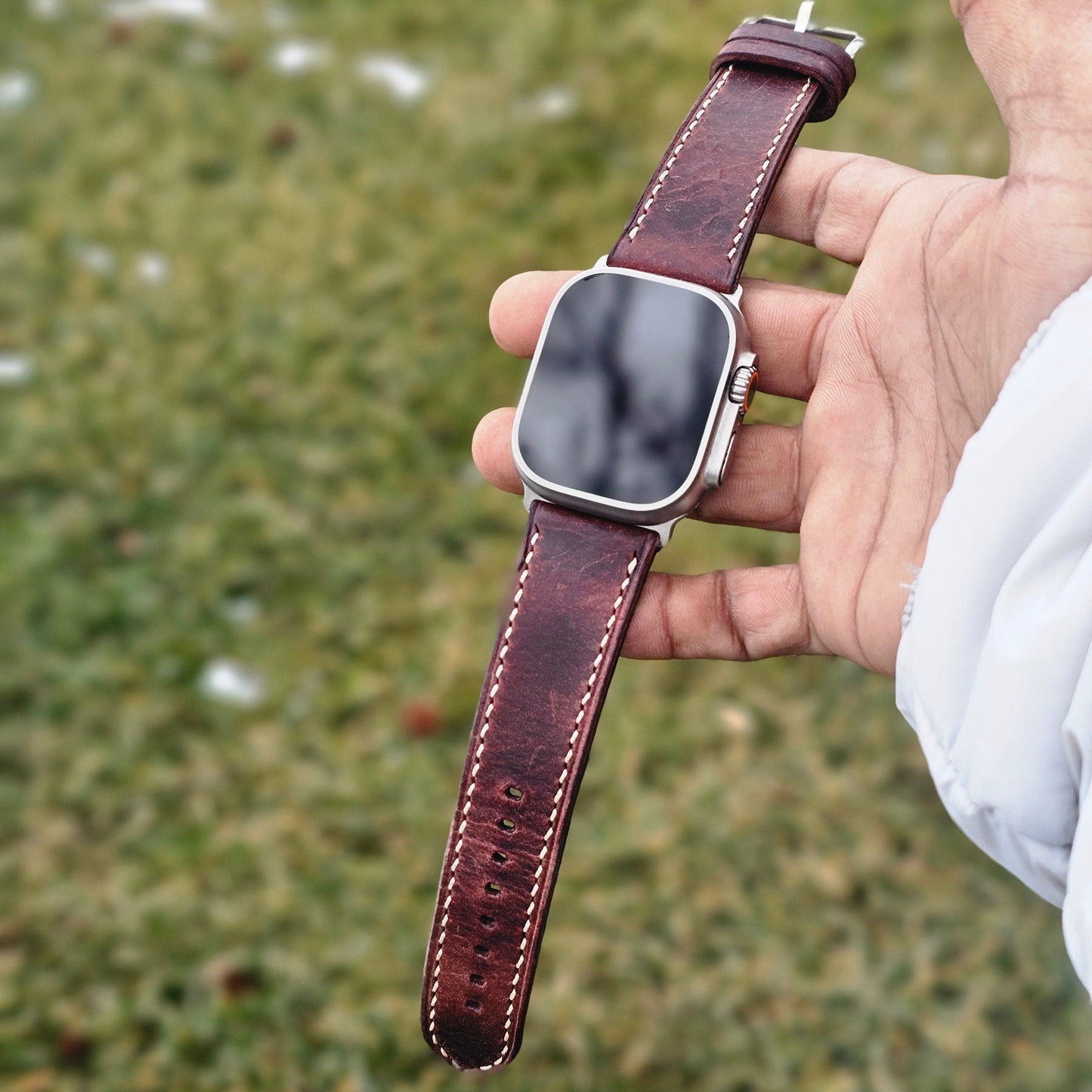 Indianleathercraft applewatchband Brown / 49mm / Ultra 1 Italian leather apple watch bands