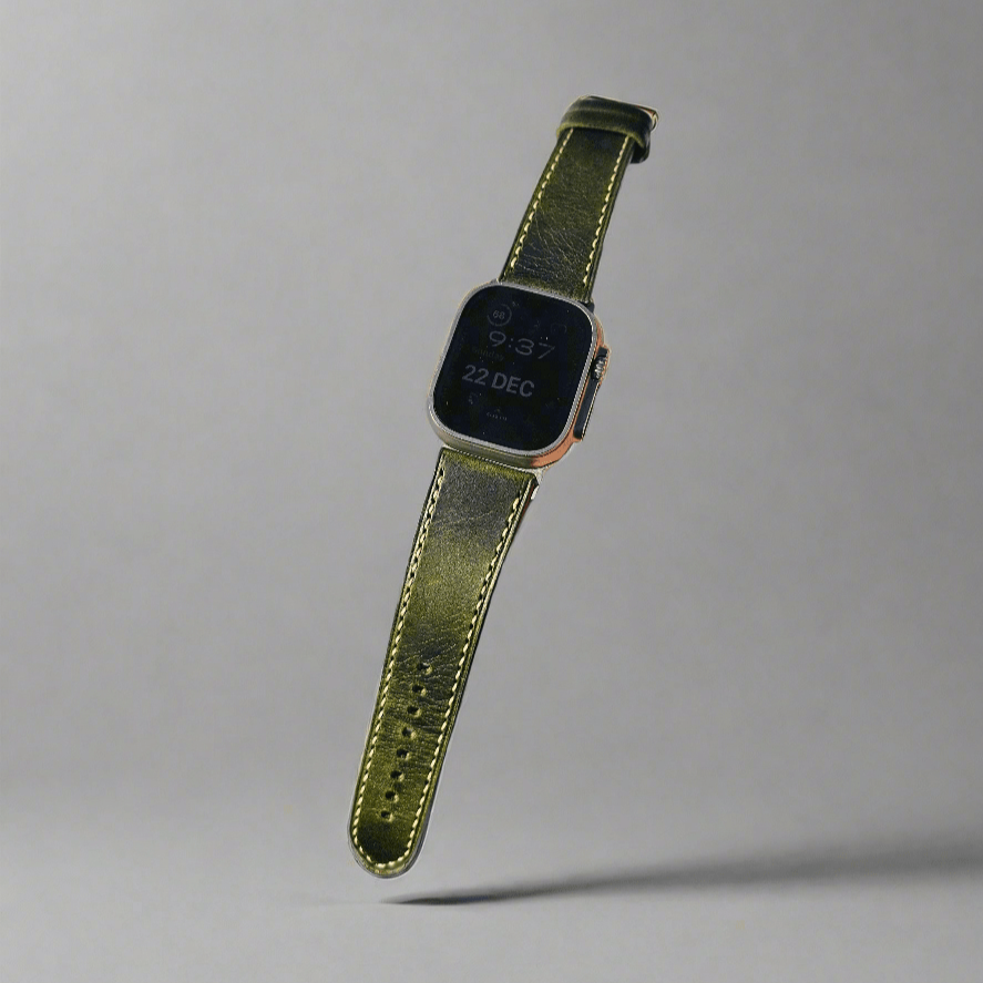Indianleathercraft applewatchband Dark Green / 49mm / Ultra 1 Italian leather apple watch bands