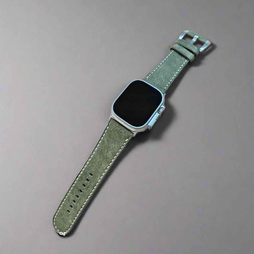 Indianleathercraft applewatchband Green / 49mm / Ultra 2 Italian leather apple watch bands