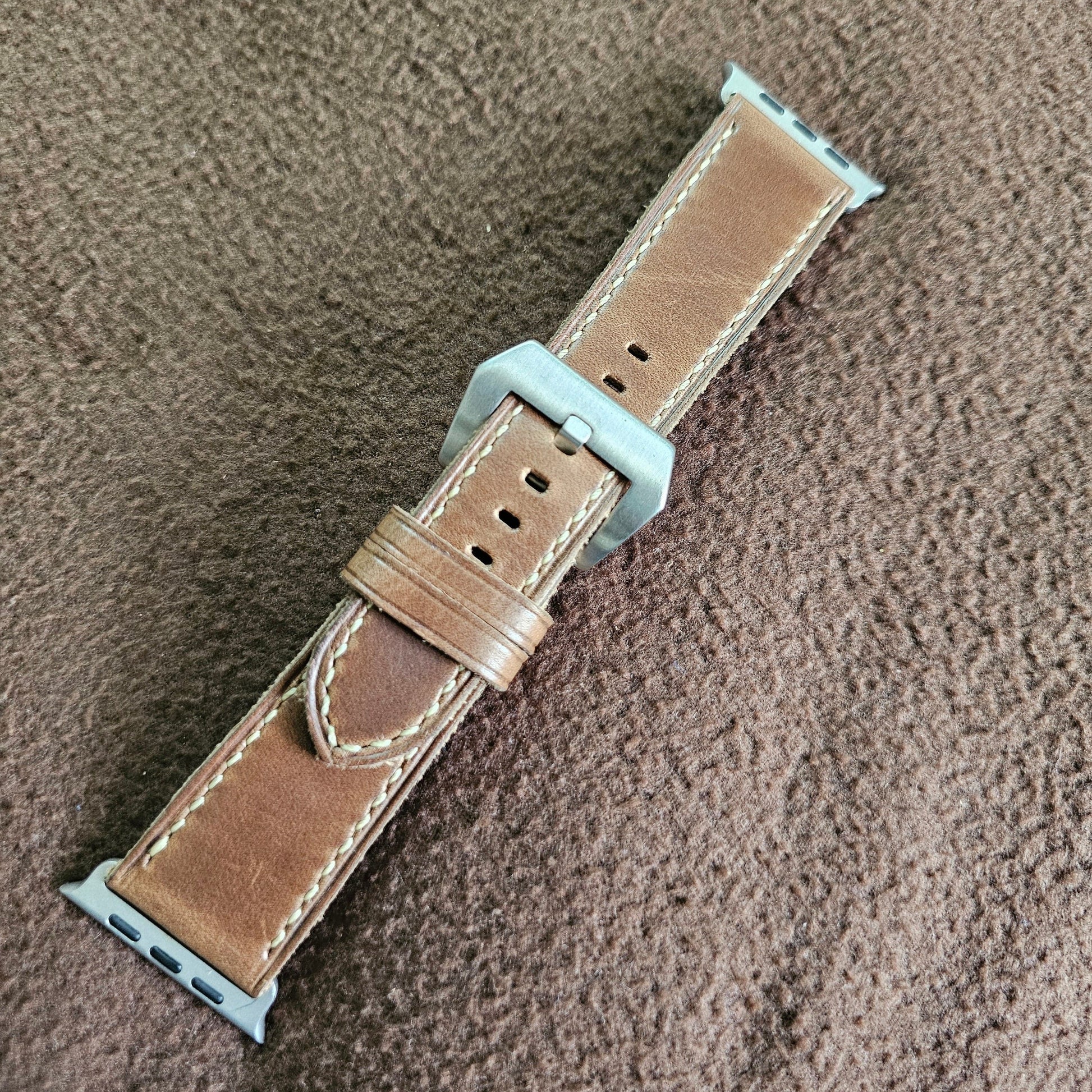 Indianleathercraft applewatchband Natural / Apple watch ultra 2 Horween Leather Apple Watch Bands