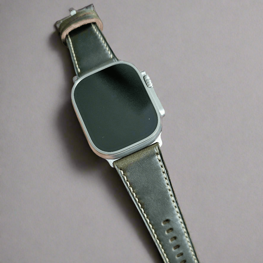 Indianleathercraft applewatchband Olive / Apple watch ultra 1 Horween Leather Apple Watch Bands