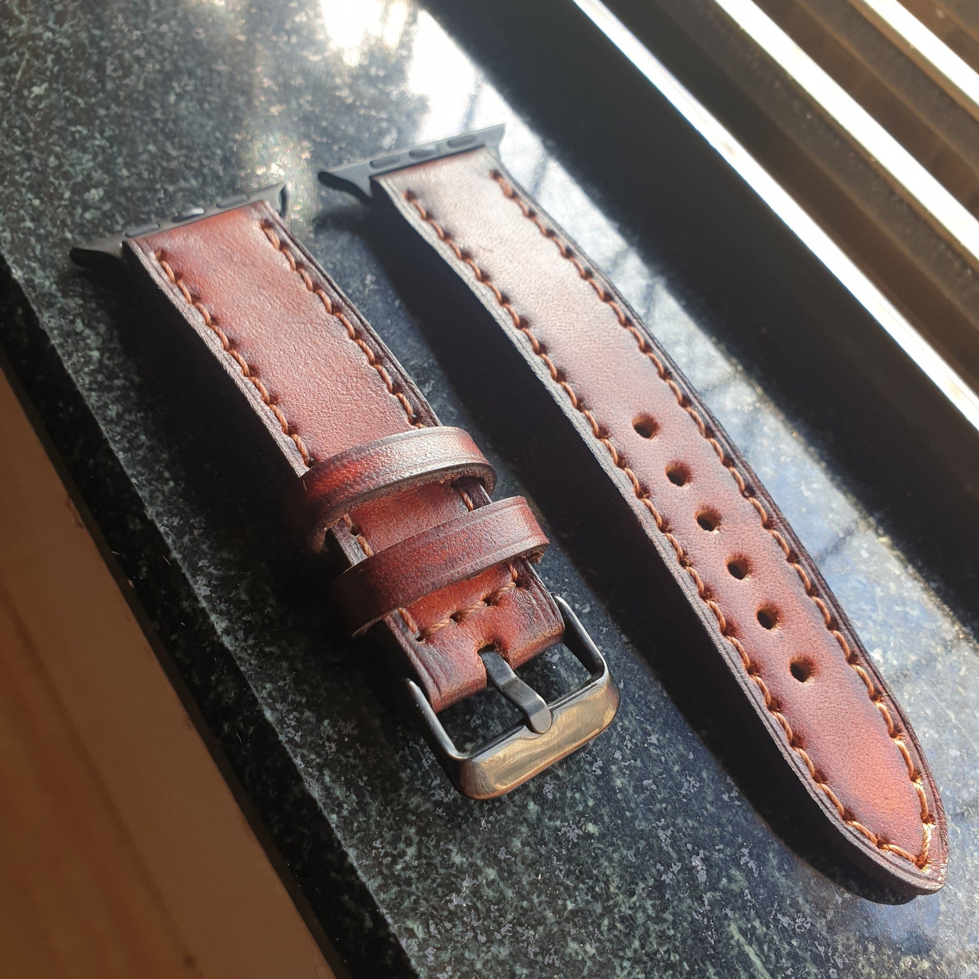 Indianleathercraft applewatchband Series 7 - 41mm Fullgrain leather apple watch strap