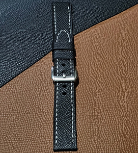 Indianleathercraft Black / 18mm Epsom leather strap