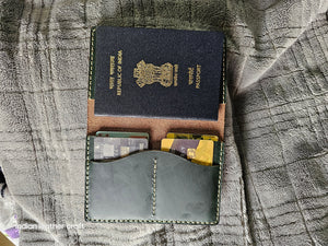 Indianleathercraft Green leather passport wallet