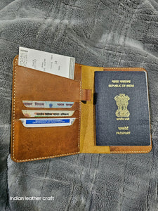 Indianleathercraft Handmade leather passport wallet