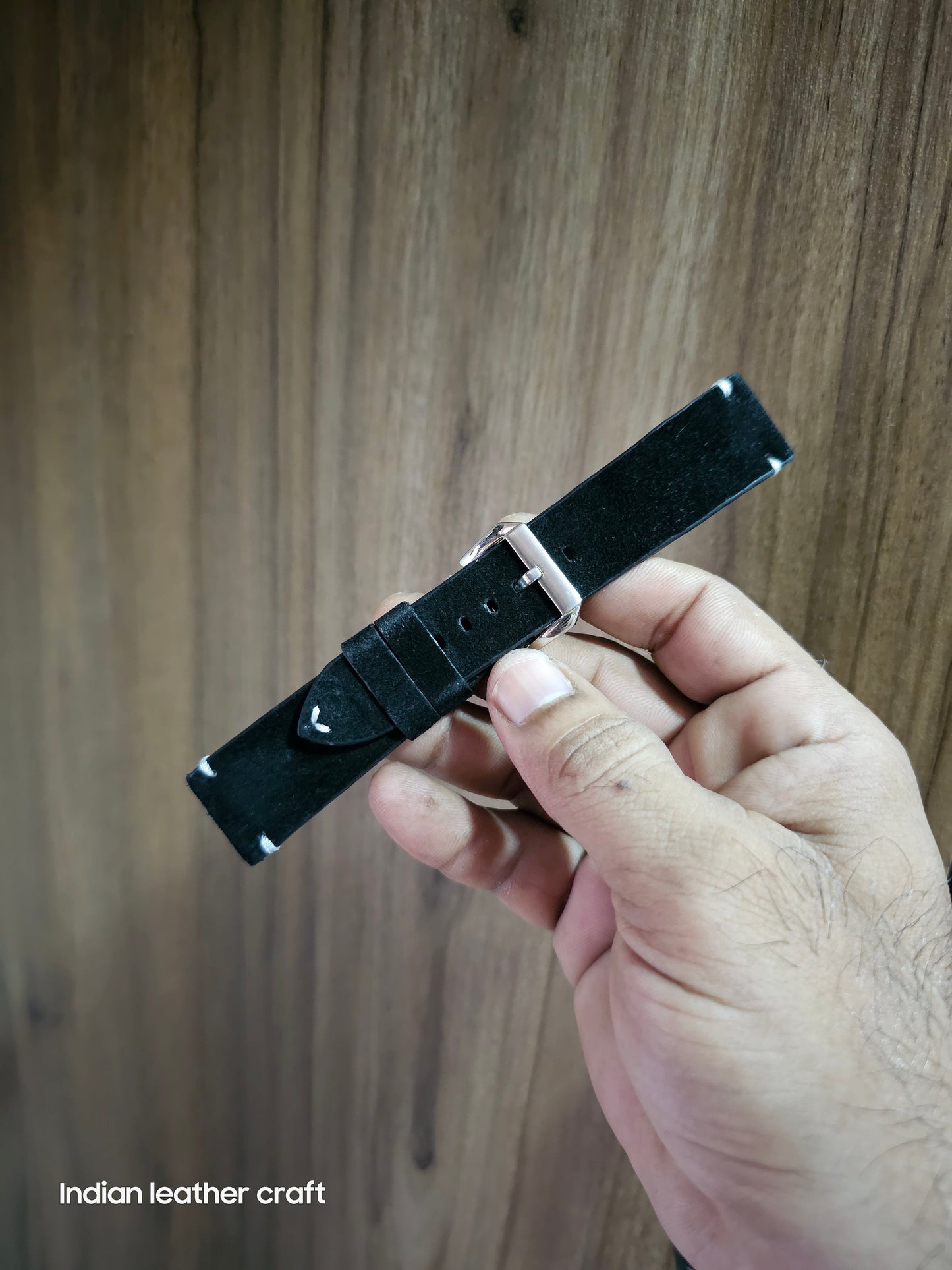 Indianleathercraft Handmade suede leather strap