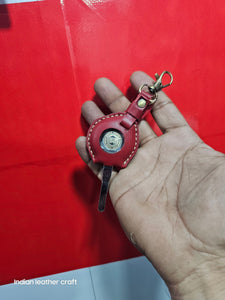 Indianleathercraft Keychains Meteor red Royal Enfield Meteor leather key cover
