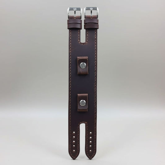 Indianleathercraft leather strap 10mm / Brown Handmade cuff style bund leather strap