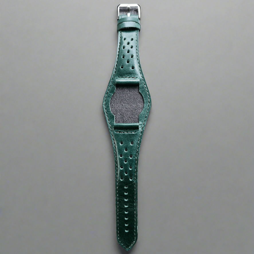 Indianleathercraft leather strap 18mm / Green Bund watch strap