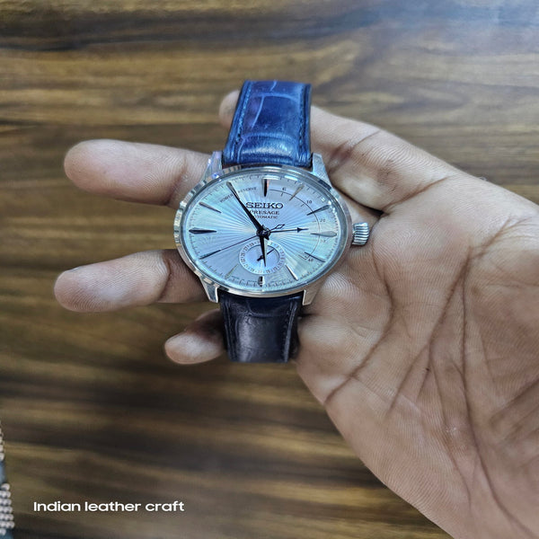 Handmade seiko watch strap Indianleathercraft