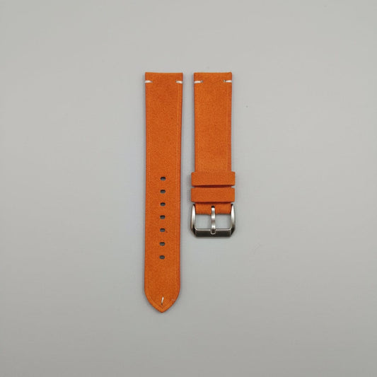 Indianleathercraft leather strap 20mm Handmade orange suede leather strap