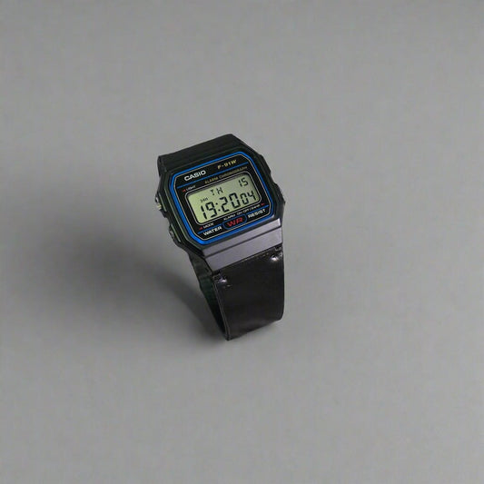 Indianleathercraft leather strap Black shell cordovan Handmade Casio F-91w strap