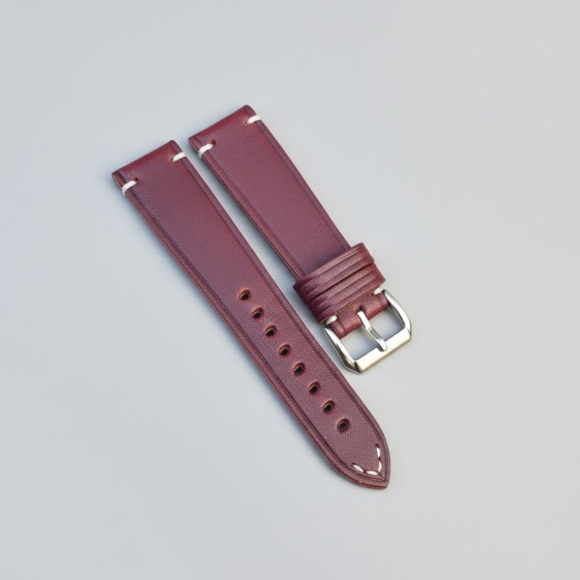 Indianleathercraft leather strap Burgundy / 20mm Wickett & Craig USA Full grain leather straps
