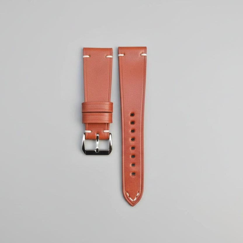 Indianleathercraft leather strap chestnut / 20mm Wickett & Craig USA Full grain leather straps