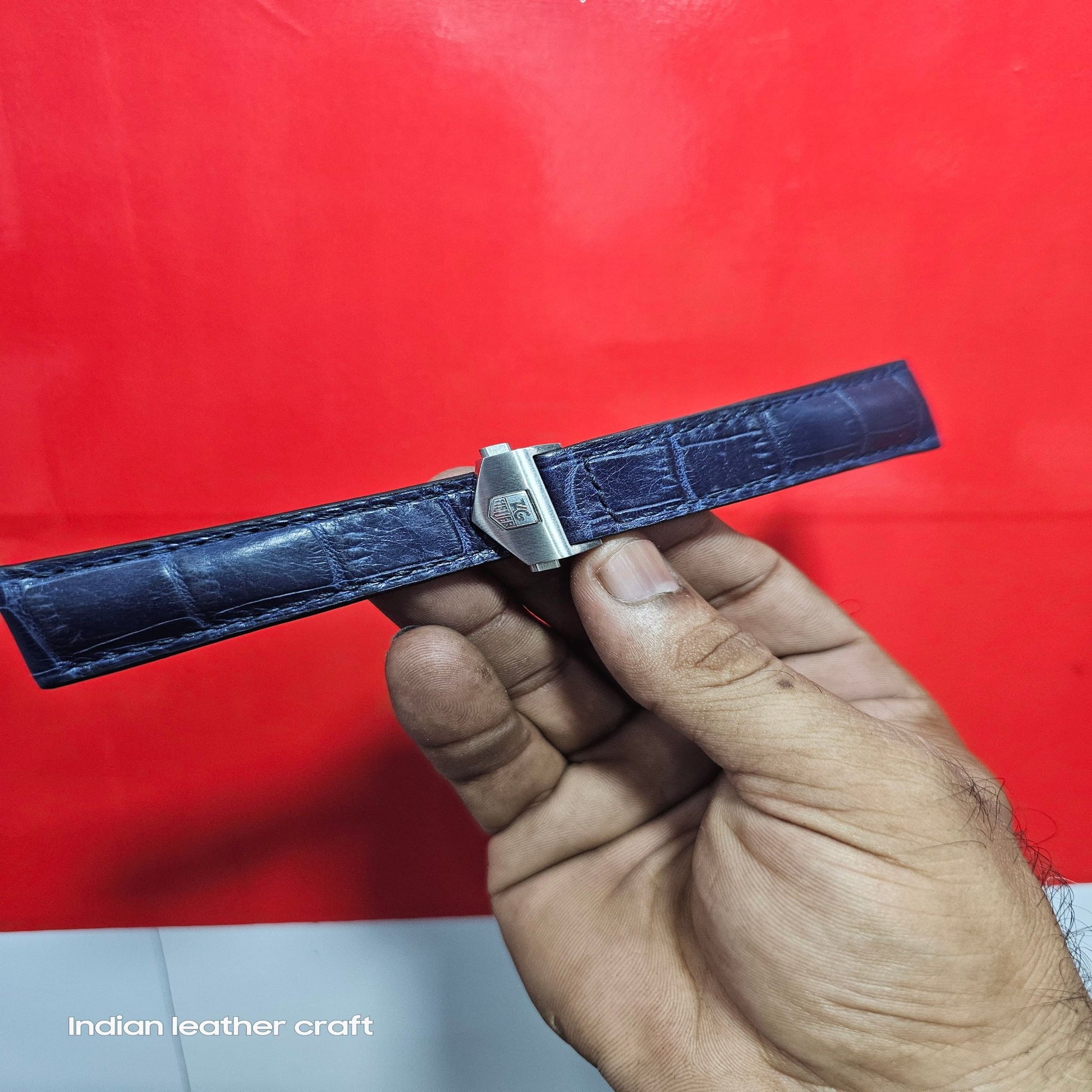 Indianleathercraft Leather strap for tag heuer carrera