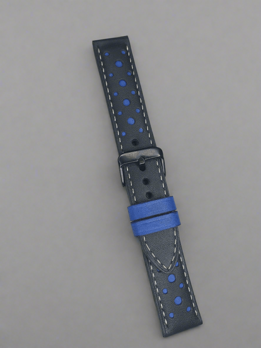Indianleathercraft leather strap Handmade black leather racing strap