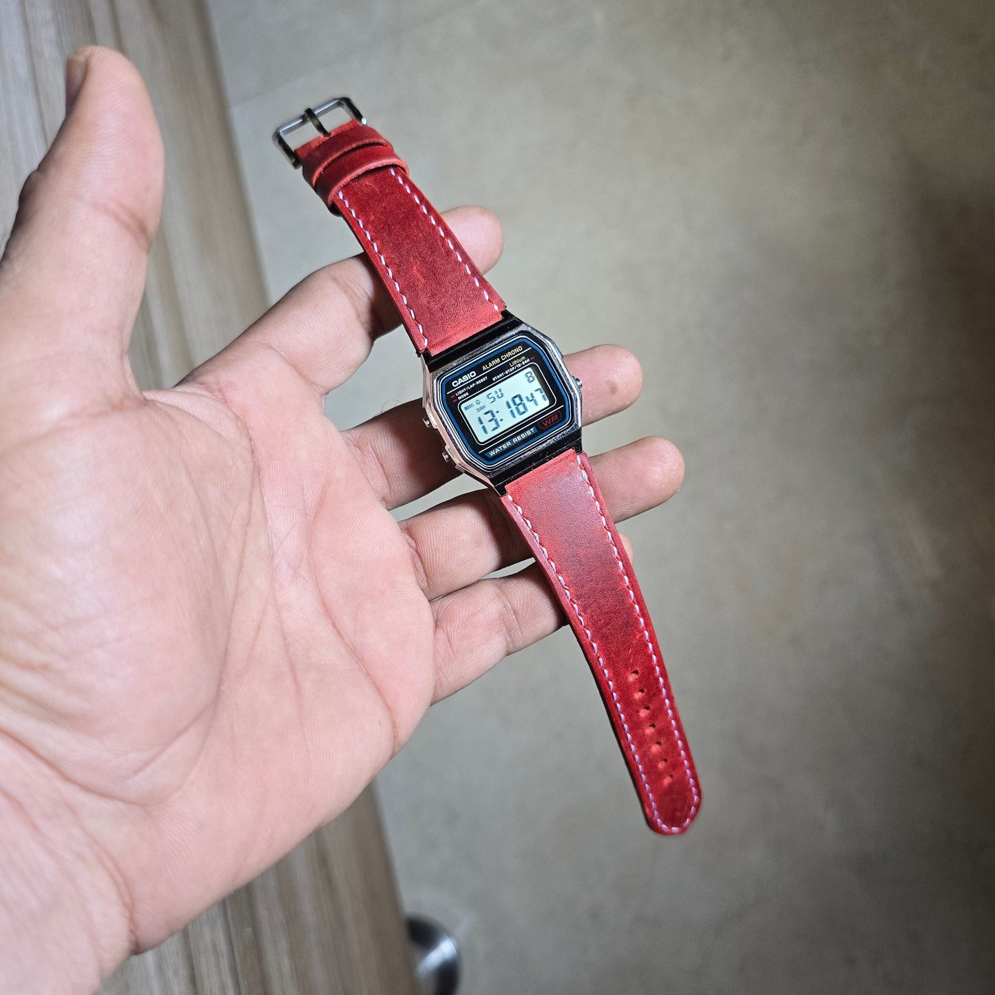 Indianleathercraft leather strap Handmade Casio A158 WA leather strap