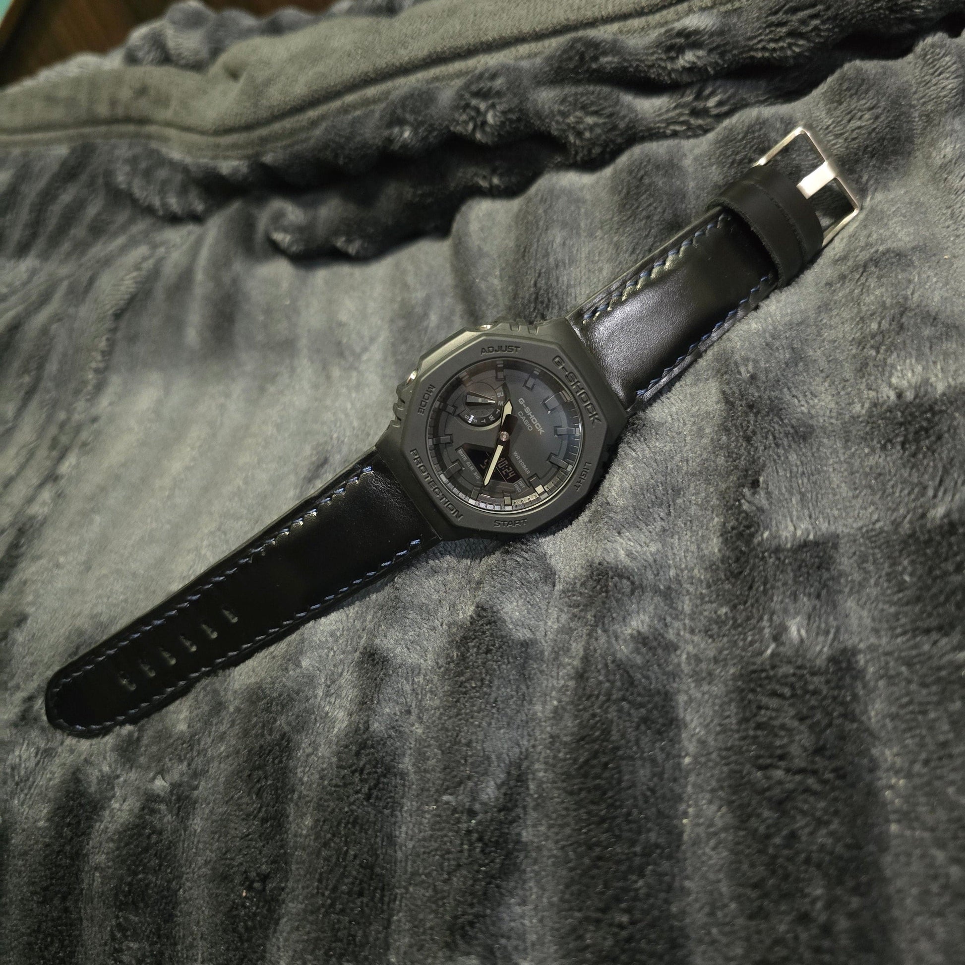 Casio Watch G Shock Snipes Handmade Casio G-Shock Leather Strap