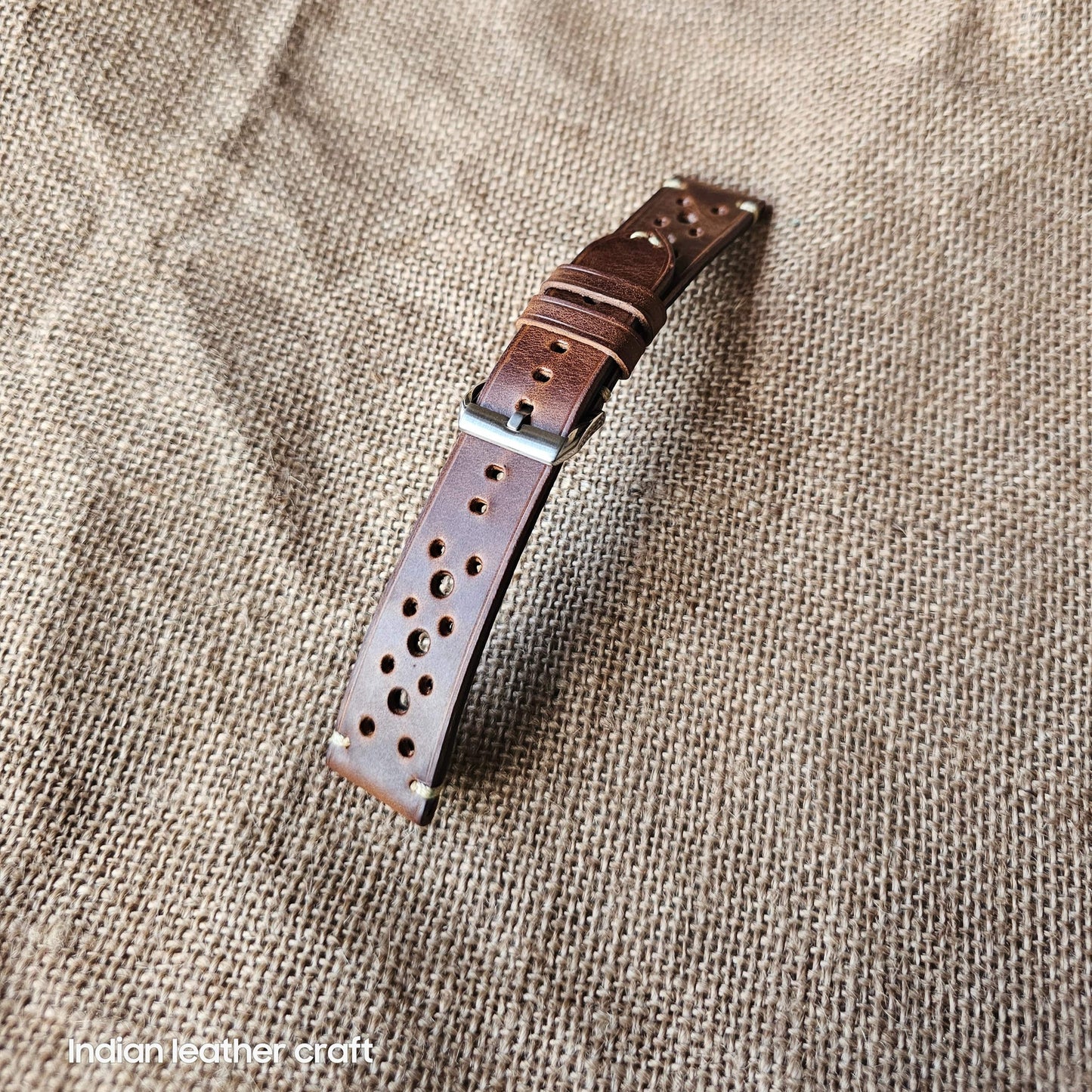 Handmade vintage racing watch strap