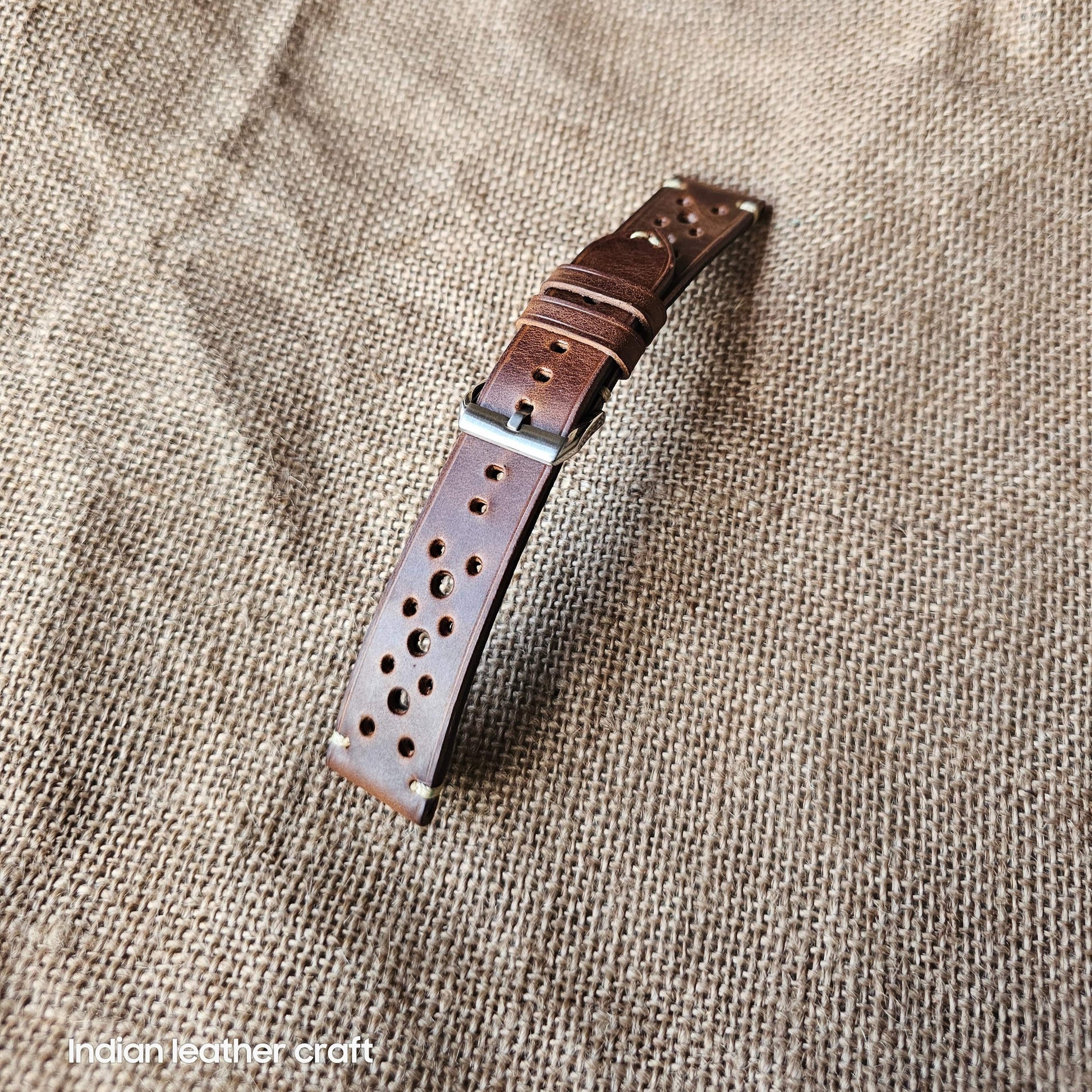 Handmade vintage racing watch strap