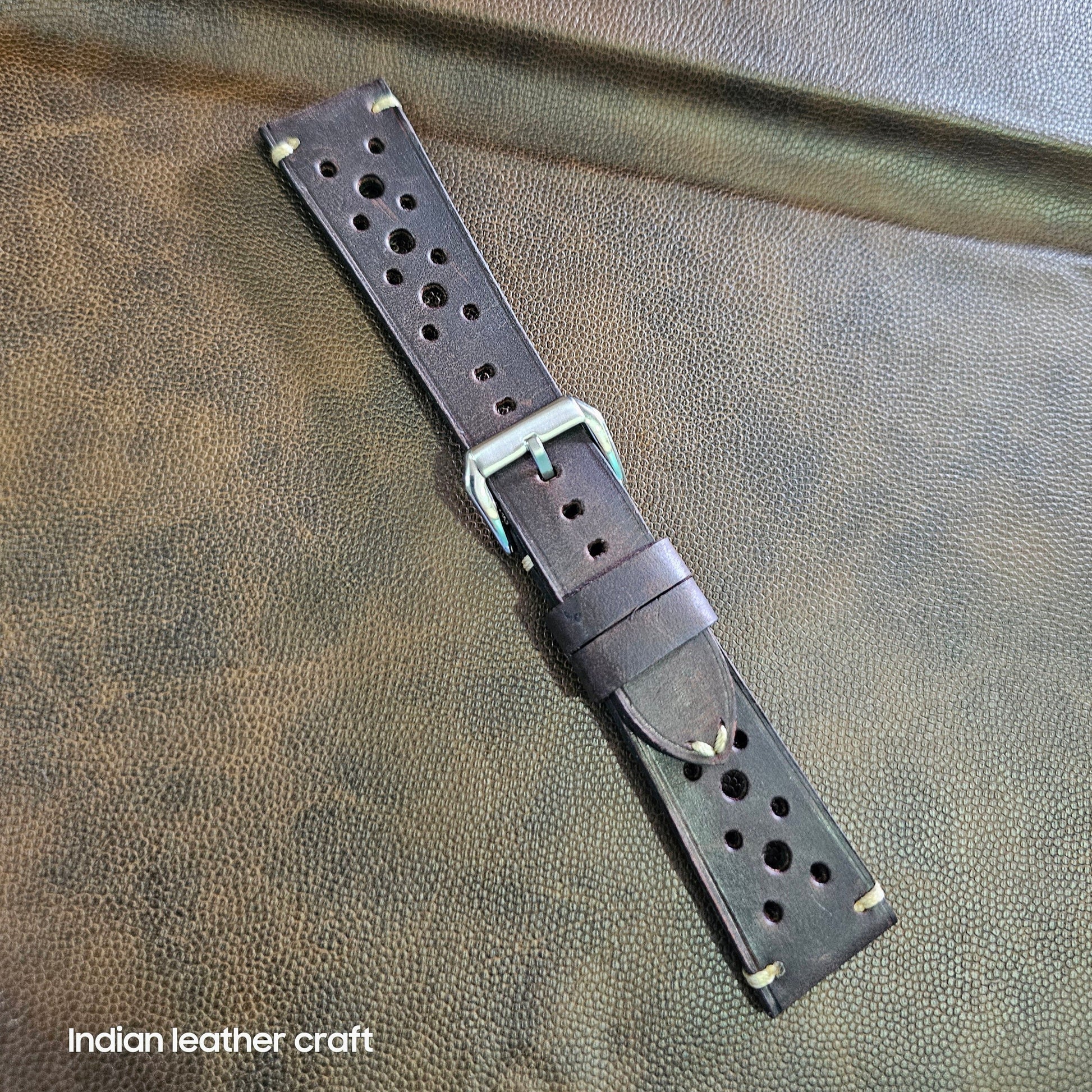 Indianleathercraft leather strap Handmade vintage racing strap