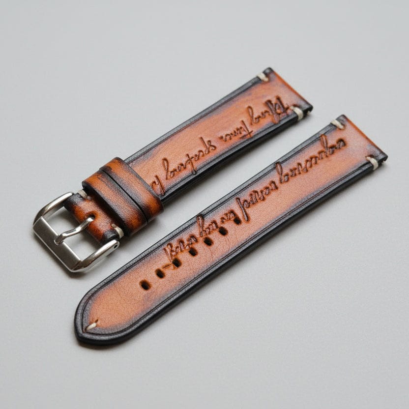 Indianleathercraft leather watch bands 18mm / Antique brown Leather watch strap