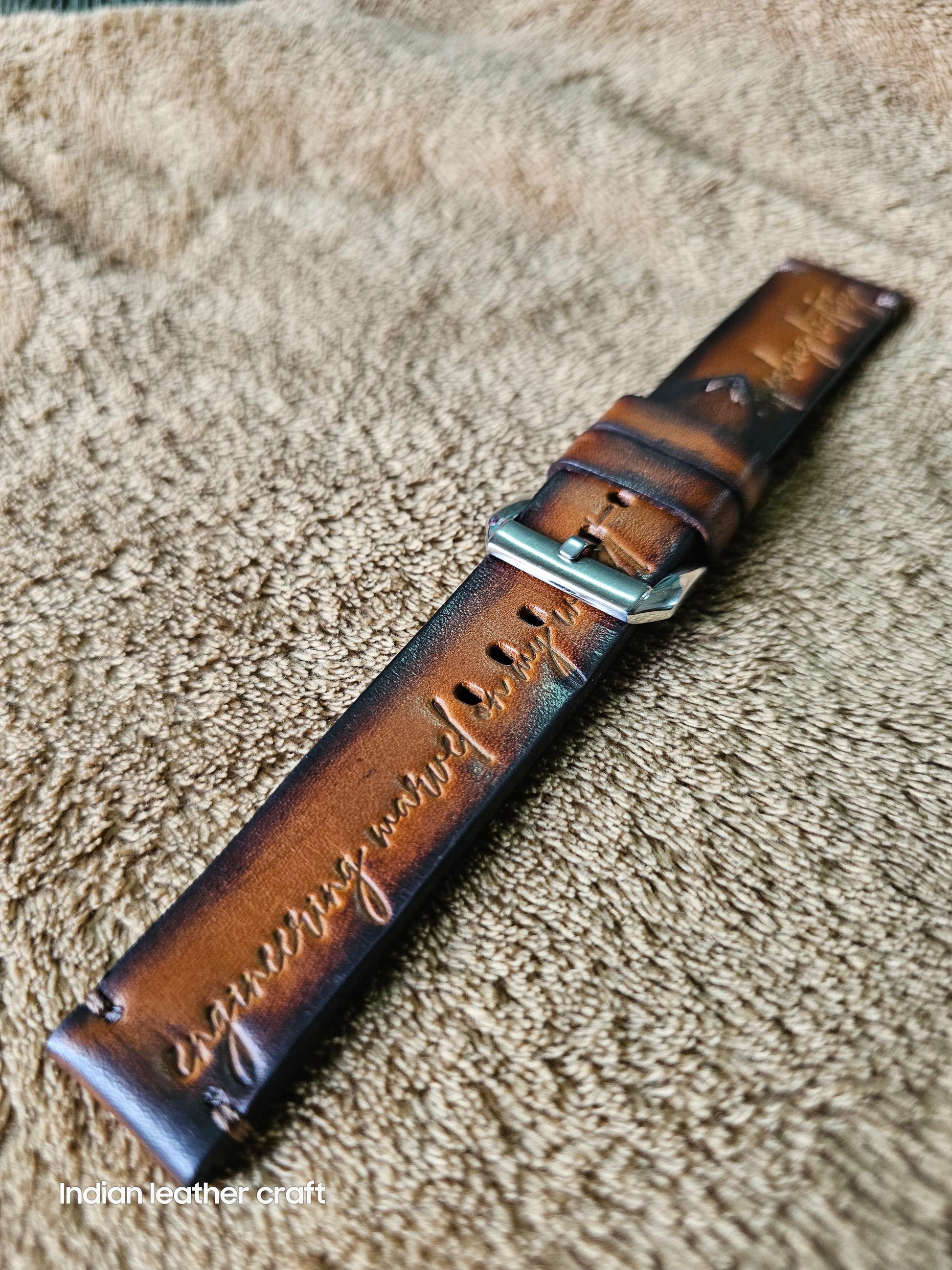 Leather watch strap Indianleathercraft