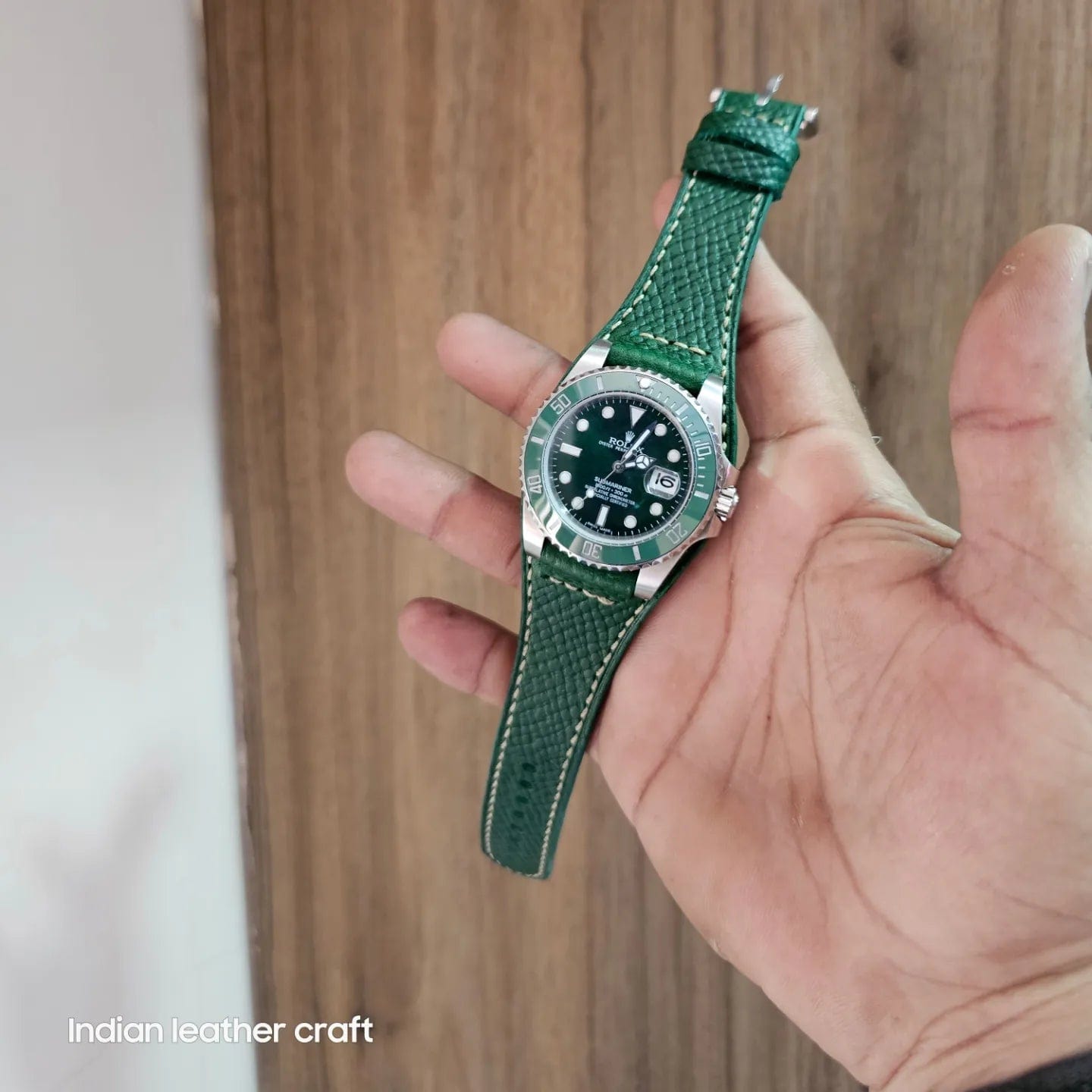 Rolex mens watch leather band discount