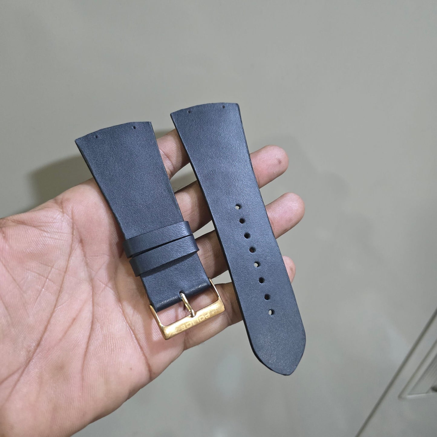 Indianleathercraft Navy / 30mm Handmade Police watch strap