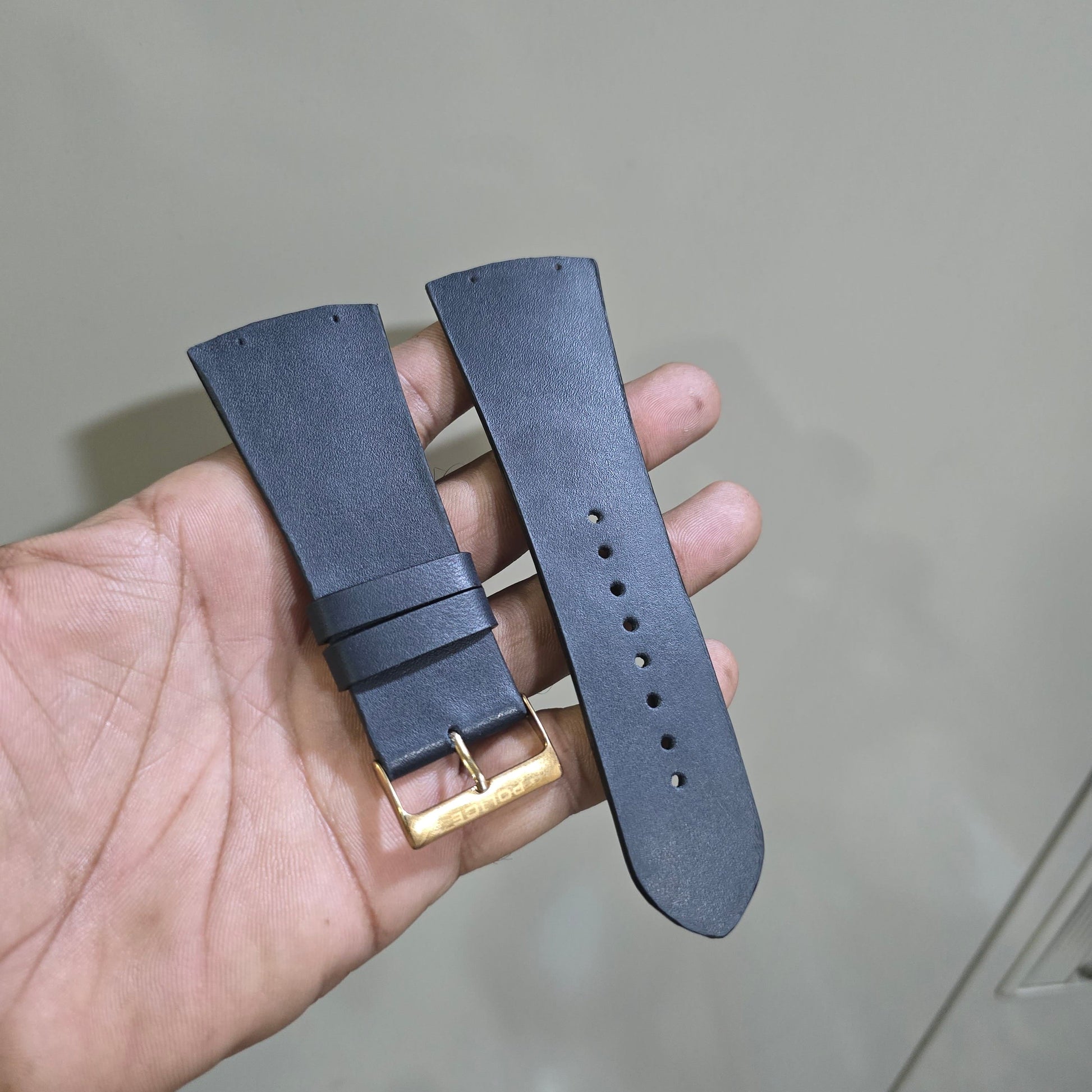 Indianleathercraft Navy / 30mm Handmade Police watch strap