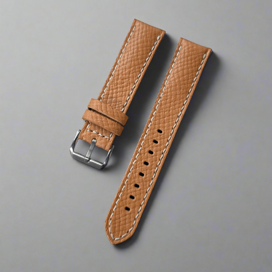 Indianleathercraft straps Baige / 18mm Handmade Italian leather strap