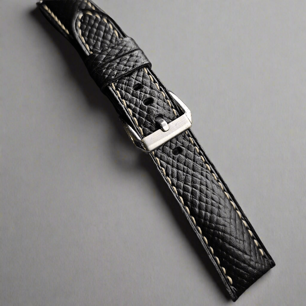 Indianleathercraft straps Black / 18mm Handmade Italian leather strap