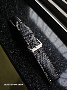 Indianleathercraft straps Black / 18mm Handmade Italian leather strap