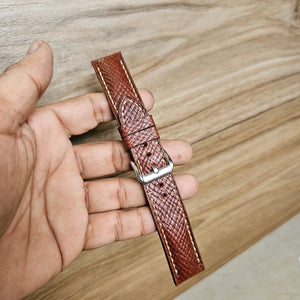 Indianleathercraft straps Brown / 18mm Handmade Italian leather strap