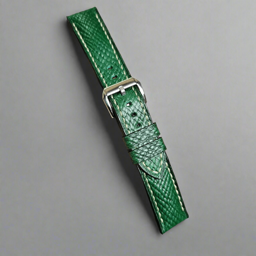 Indianleathercraft straps Green / 18mm Handmade Italian leather strap