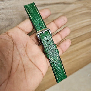 Indianleathercraft straps Green / 18mm Handmade Italian leather strap