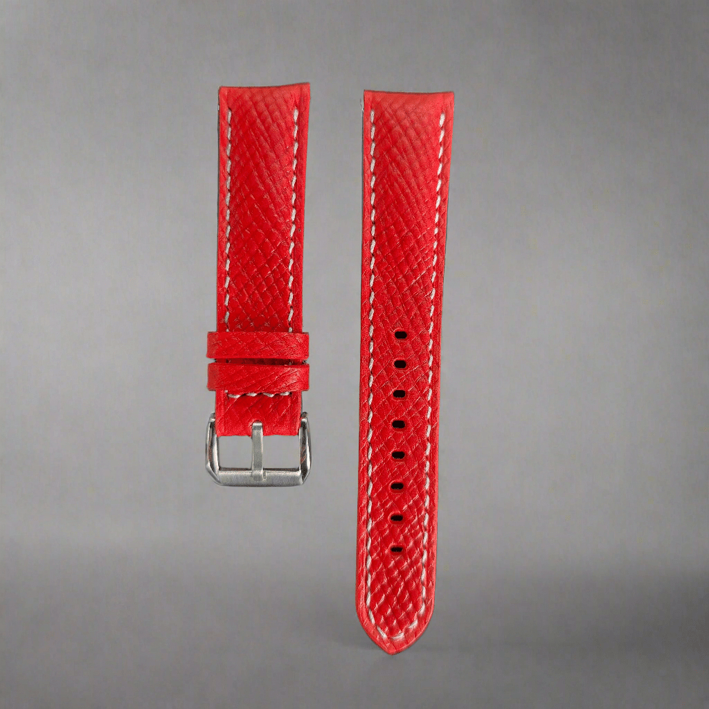 Indianleathercraft straps Red / 18mm Handmade Italian leather strap