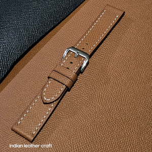 Indianleathercraft Tan / 18mm Epsom leather strap