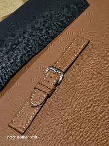 Indianleathercraft Tan / 18mm Epsom leather strap