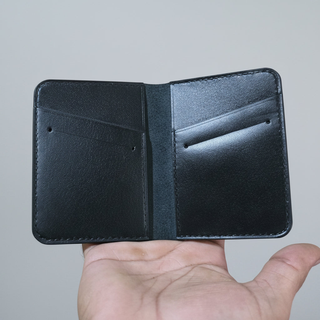 Indianleathercraft Wallets & Money Clips Black Full grain leather card holder