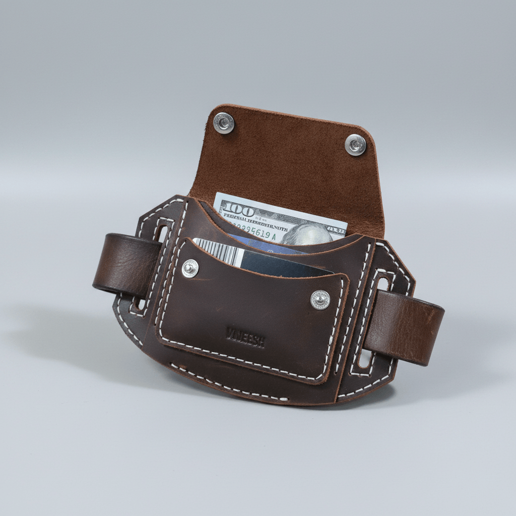 Indianleathercraft Wallets & Money Clips Brown Handmade leather belt wallet