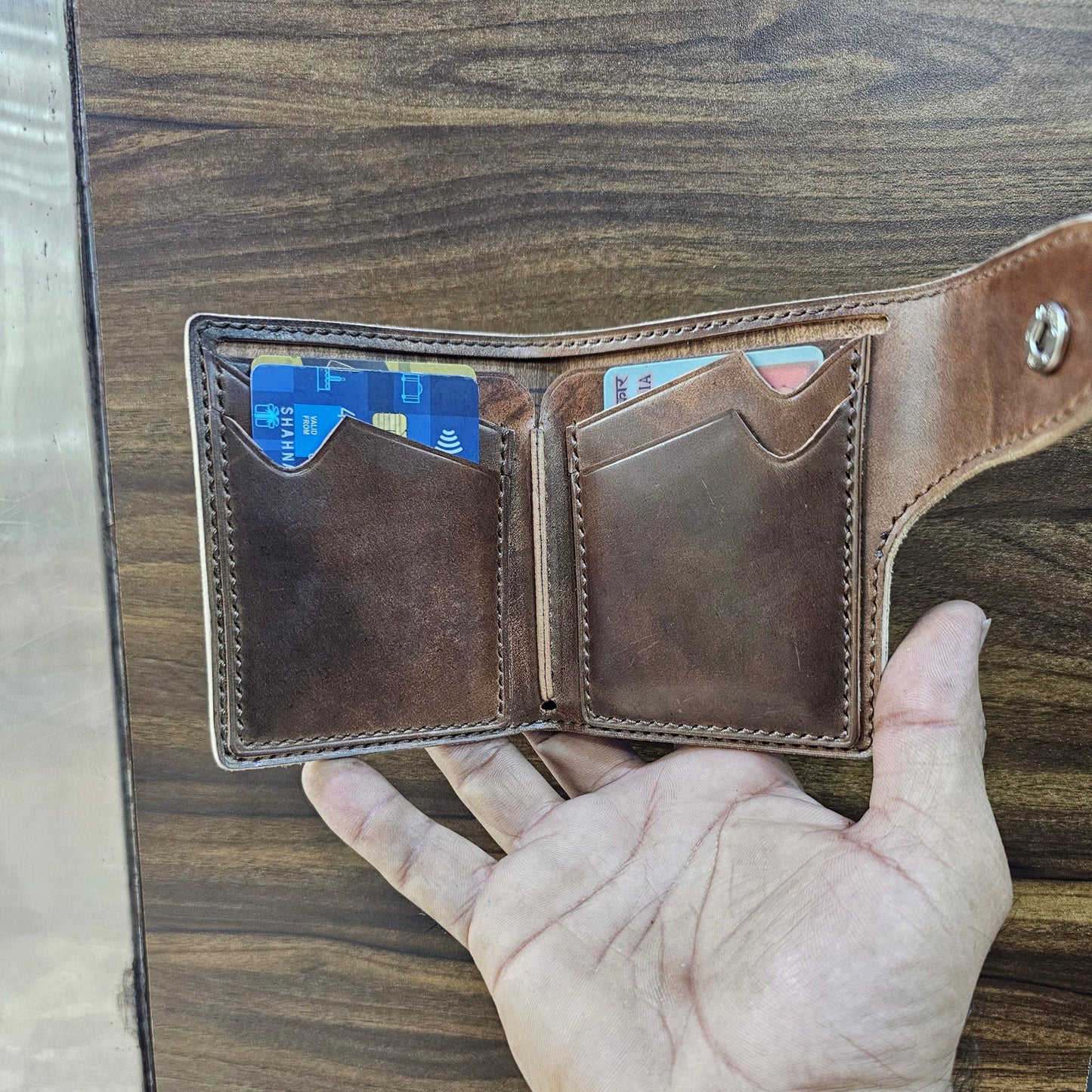 Indianleathercraft Wallets & Money Clips Brown Shell Cordovan biofold wallet