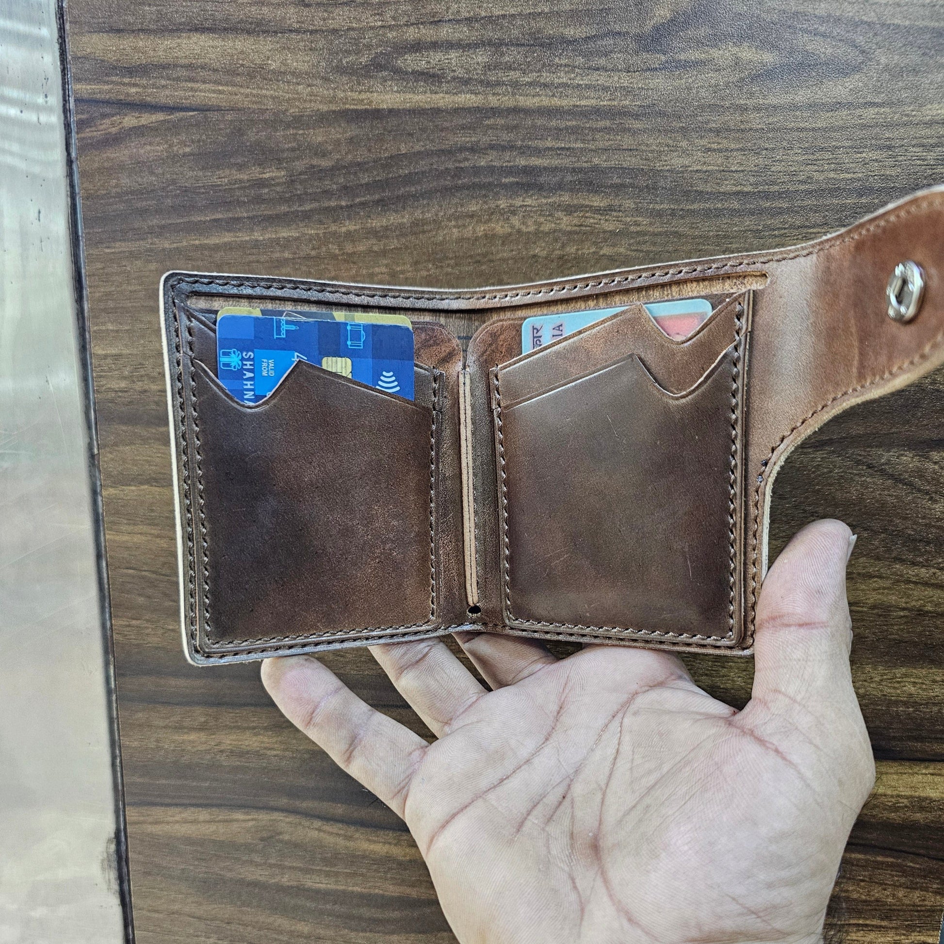 Indianleathercraft Wallets & Money Clips Brown Shell Cordovan biofold wallet